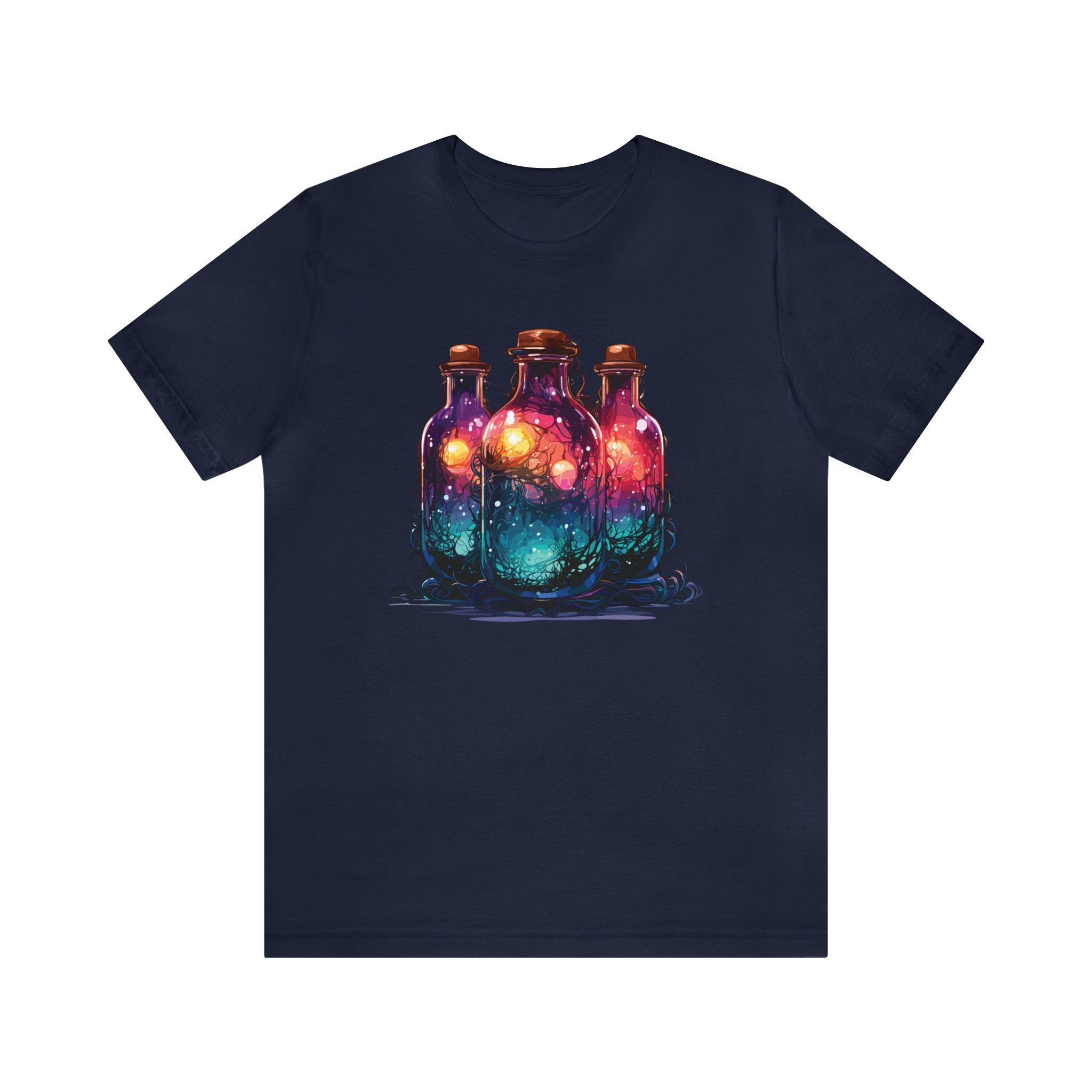 Unisex Dark Magic Bottles T Shirt Navy S 