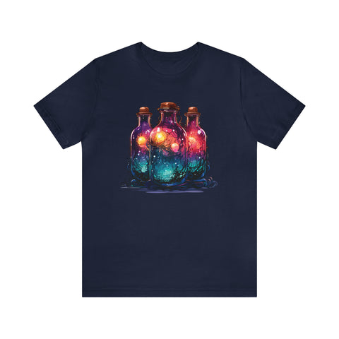 Unisex Dark Magic Bottles T Shirt Navy S 