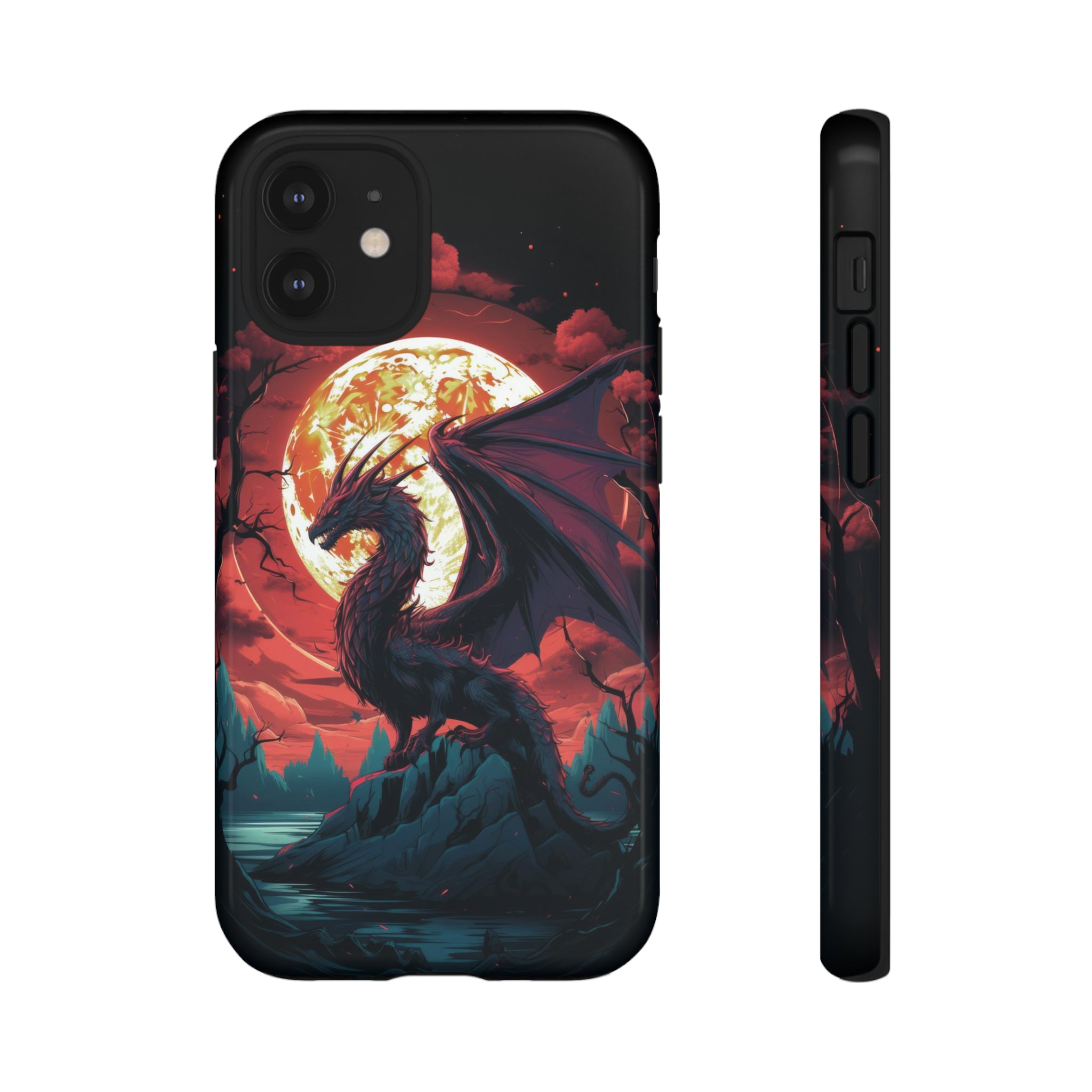 Dragon Fiery Moonlight Phone Case iPhone 12 Mini Glossy 