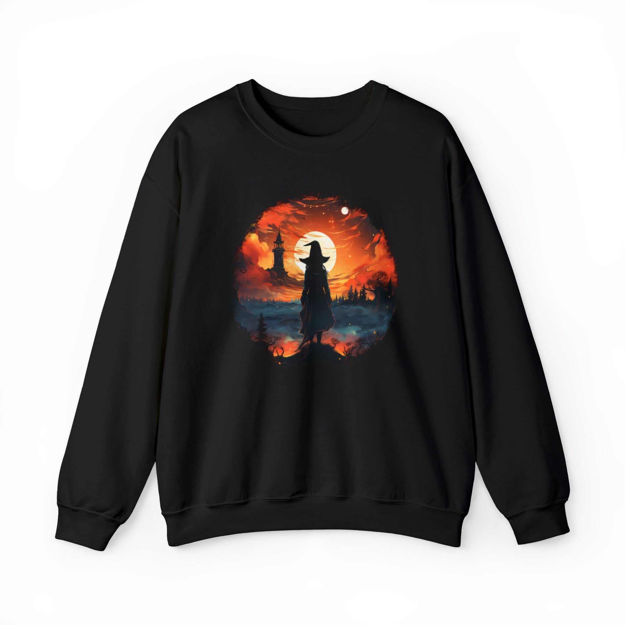 Unisex Witch Silhouette Sweatshirt S Black 