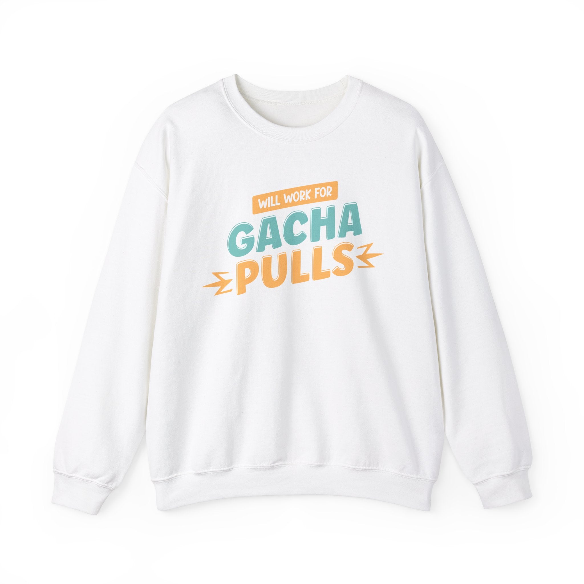 Unisex Will Work for Gacha Pulls Sweatshirt S White 