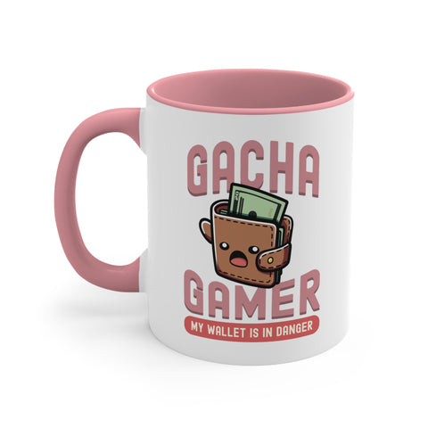 11oz Gacha Gamer My Wallet is in Danger Coffee Mug 11oz Pink 