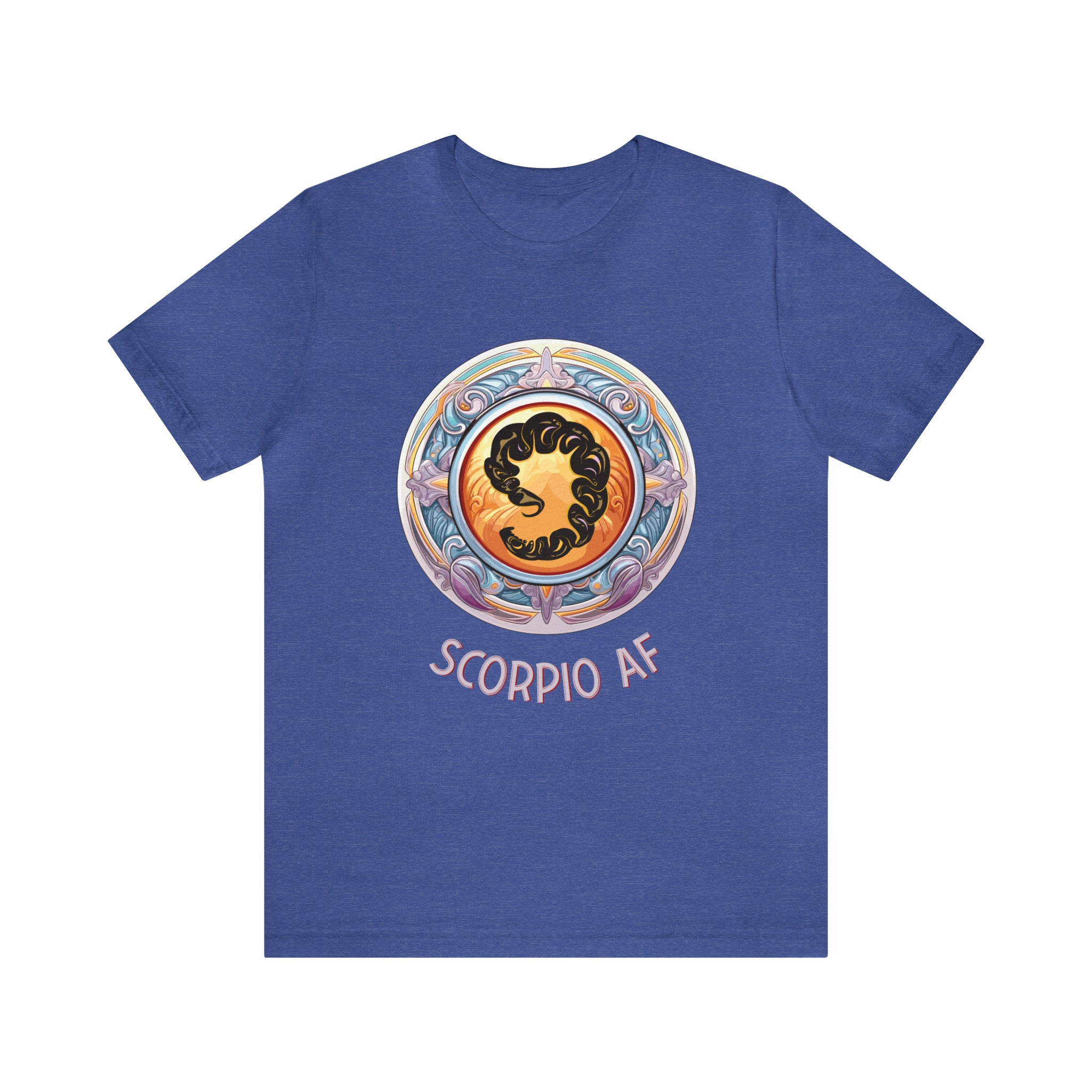 Unisex Scorpio AF T Shirt Heather True Royal S 