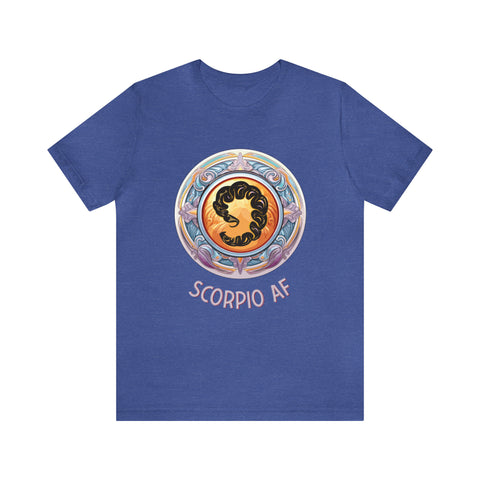 Unisex Scorpio AF T Shirt Heather True Royal S 