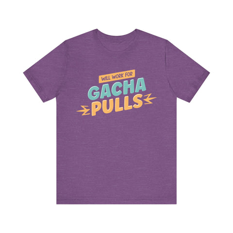 Unisex Will Work for Gacha Pulls T Shirt Heather Team Purple S 