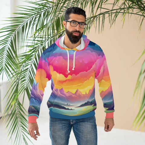 Unisex Dreamy Mountainscape All Over Print Hoodie   