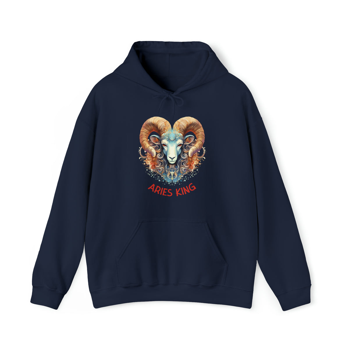 Mens Aries King Hoodie Navy S 