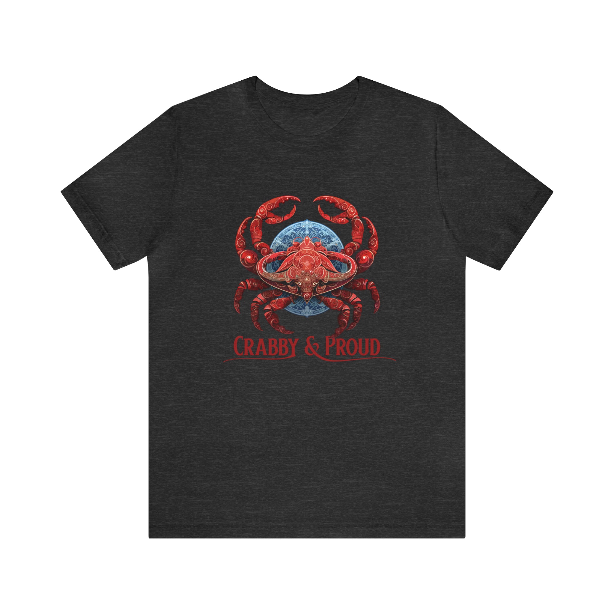 Unisex Cancer Crab T Shirt Dark Grey Heather S 