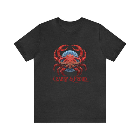 Unisex Cancer Crab T Shirt Dark Grey Heather S 