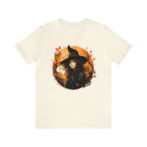 Unisex Autumn Witch T Shirt Natural S 