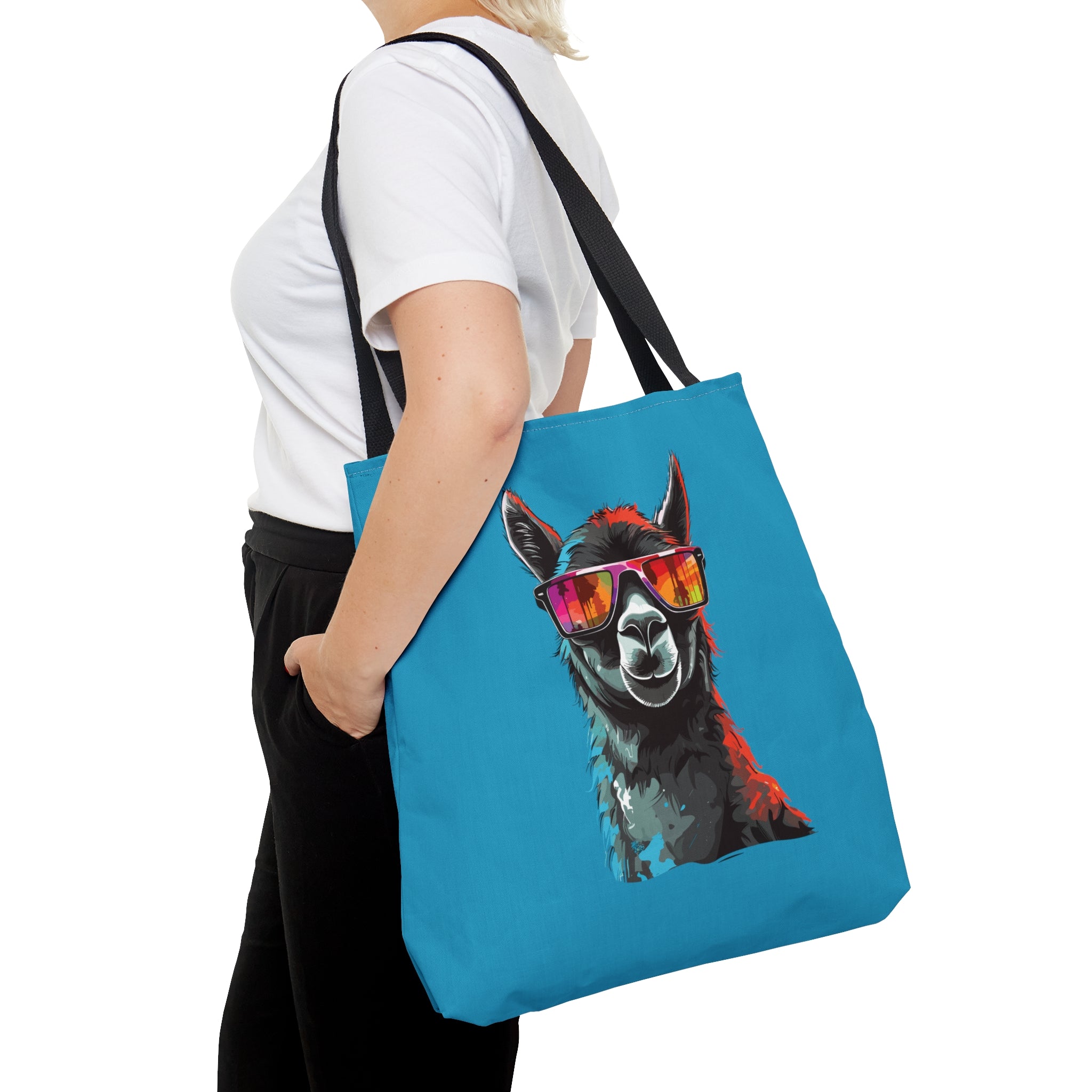 Black Llama Sunglasses Tote Bag   