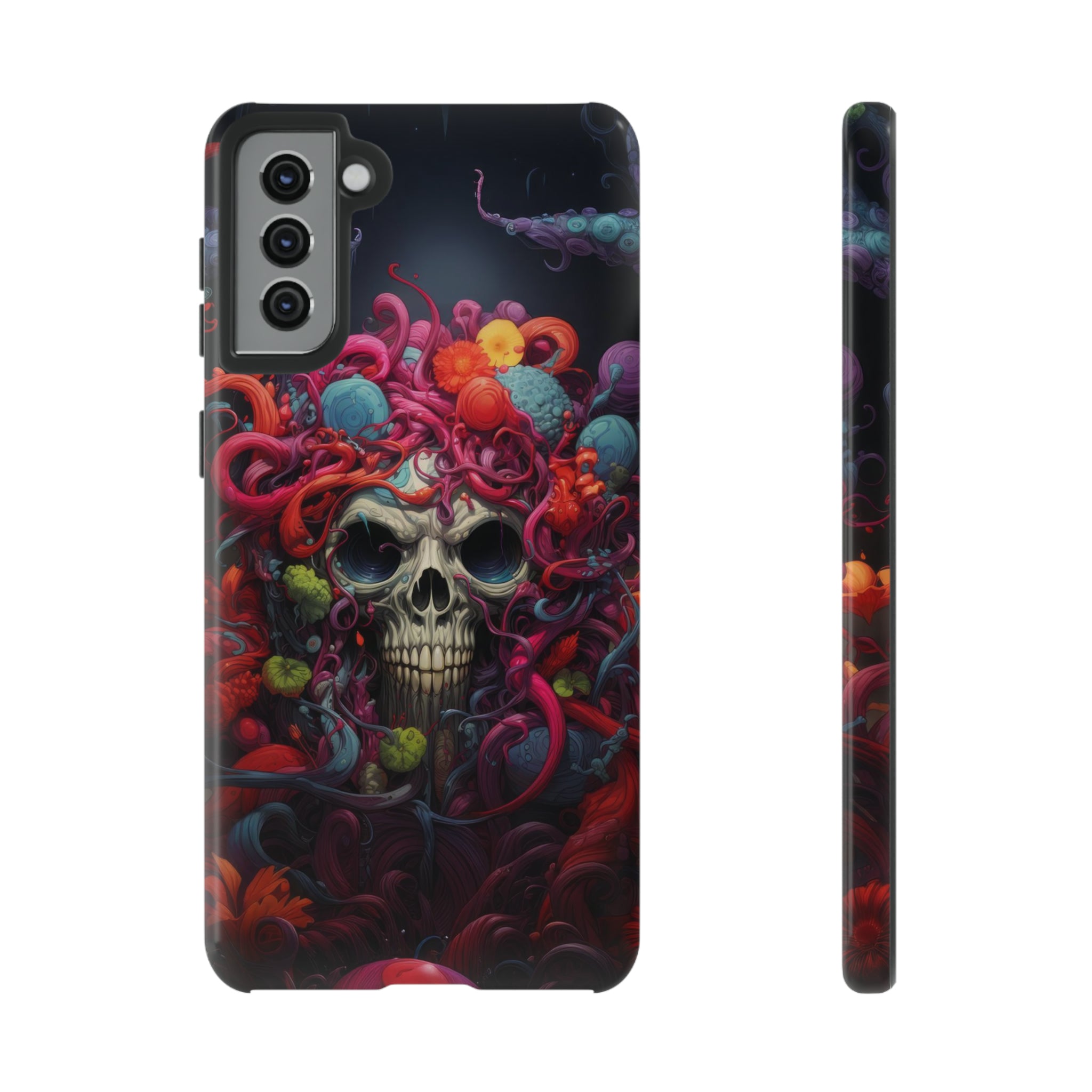 Psychedelic Skull & Tentacles Phone Case Samsung Galaxy S21 Plus Glossy 