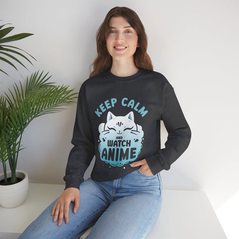 Unisex Keep Calm and Watch Anime Sweatshirt   