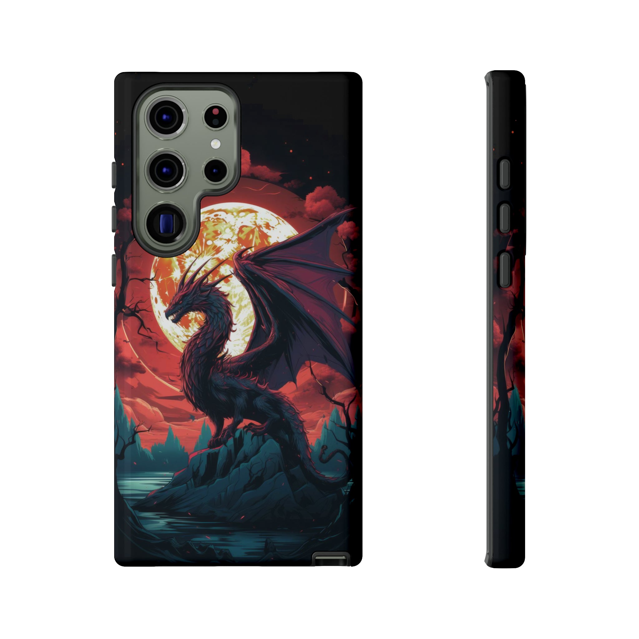 Dragon Fiery Moonlight Phone Case Samsung Galaxy S23 Ultra Glossy 