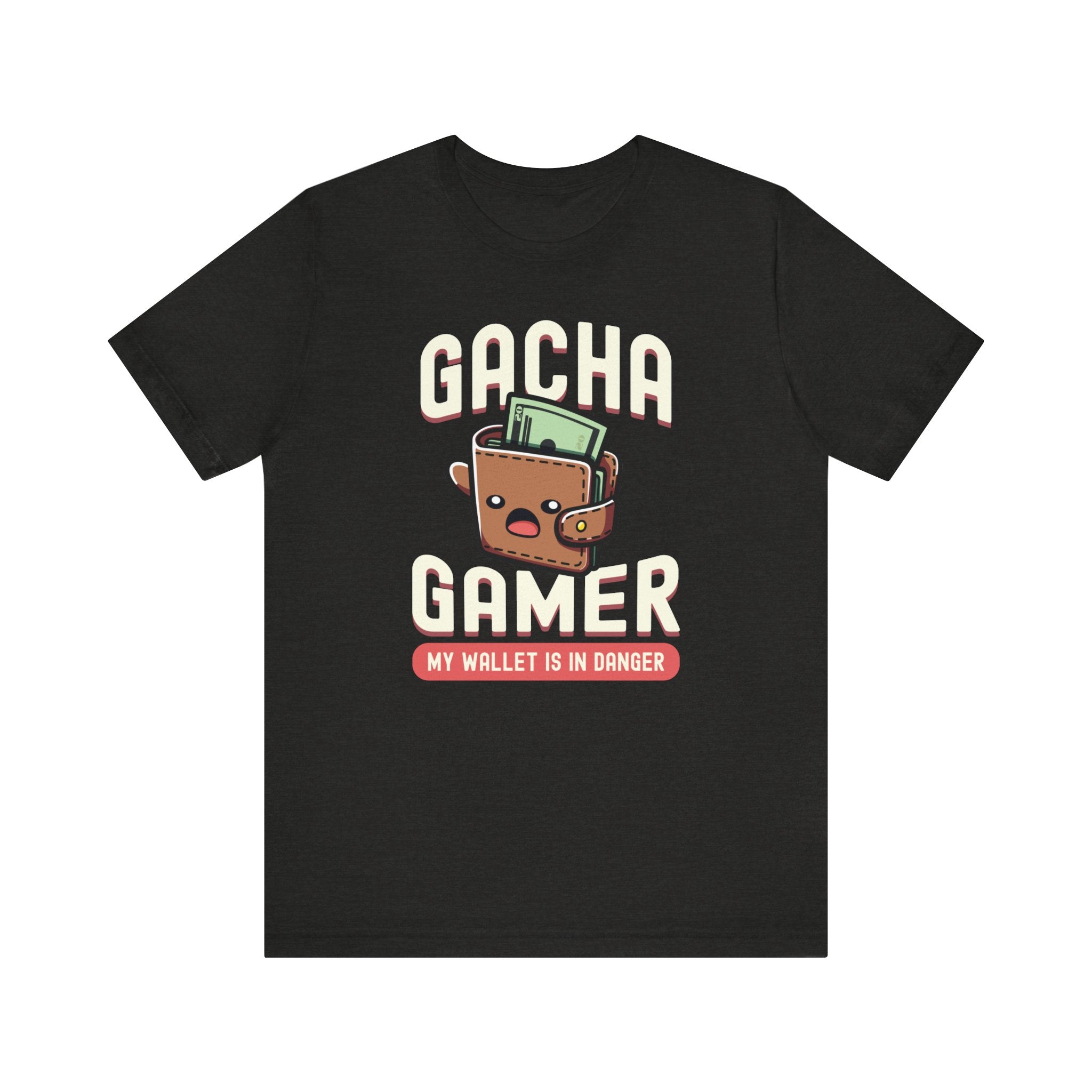 Unisex Gacha Gamer My Wallet is in Trouble T Shirt Black Heather S 