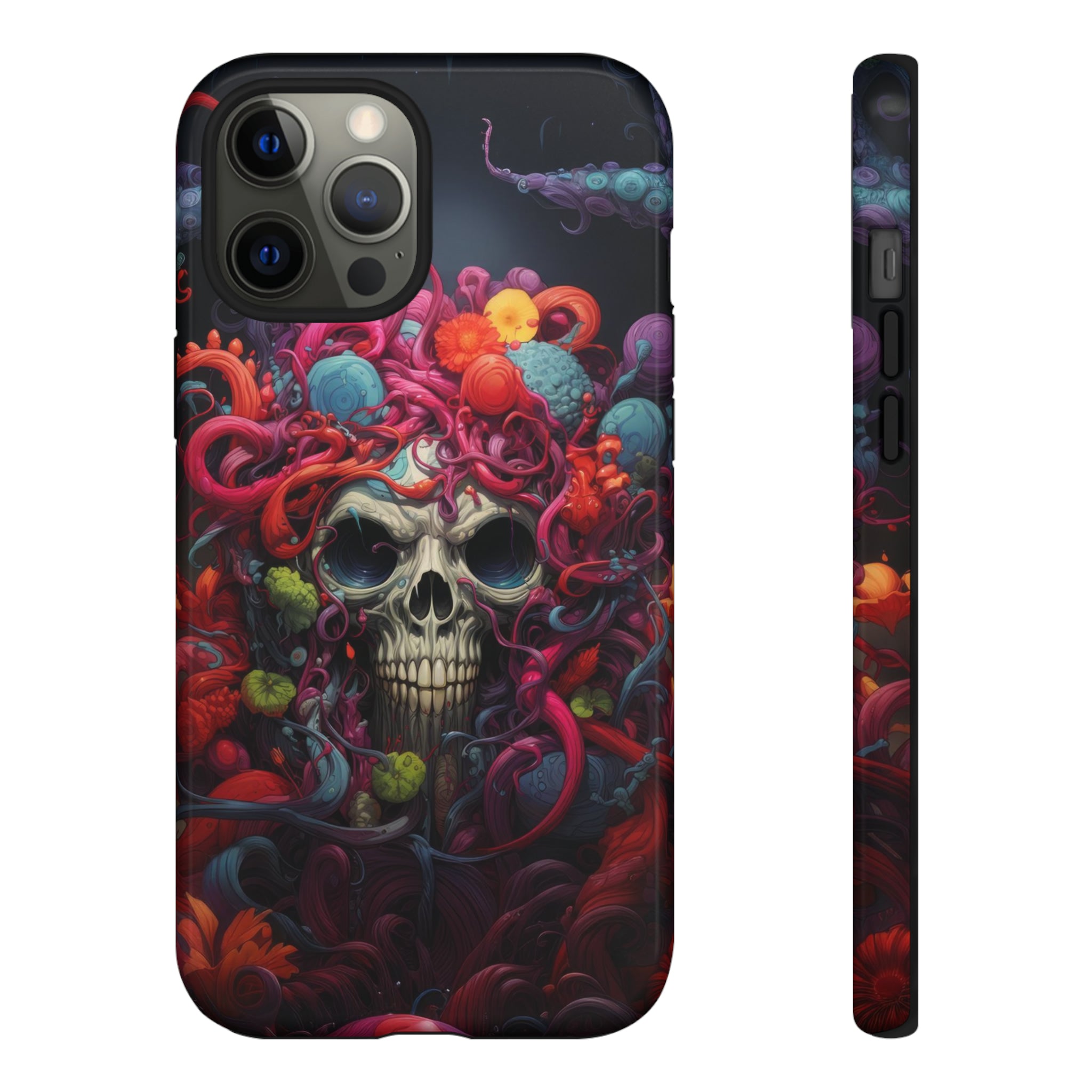 Psychedelic Skull & Tentacles Phone Case iPhone 12 Pro Max Glossy 