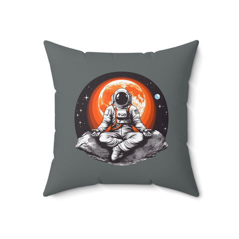 Meditating Astronaut Pillow 18" × 18"  