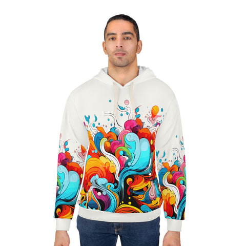 Unisex Vibrant Abstract Art All Over Print Hoodie   