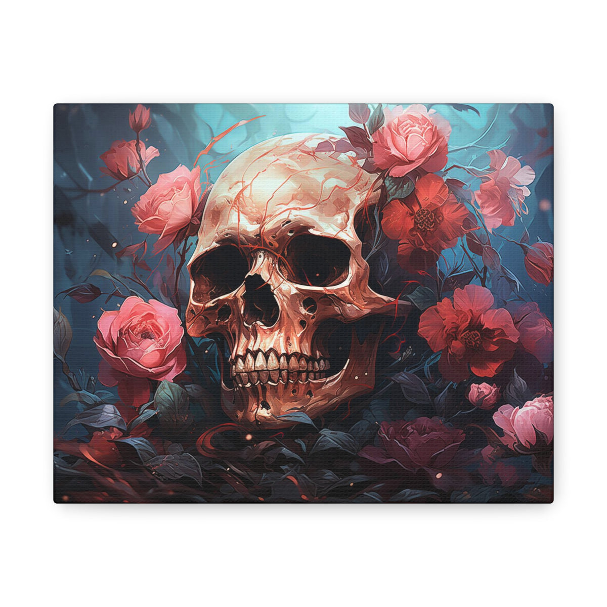 Skull & Roses Wall Art 10″ x 8″ 1.25" 