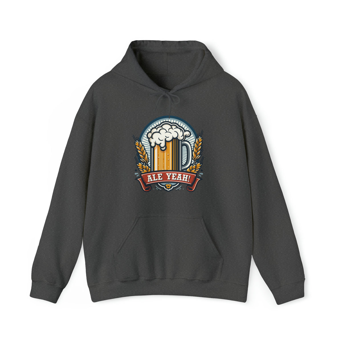 Unisex Ale Yeah Hoodie Dark Heather S 