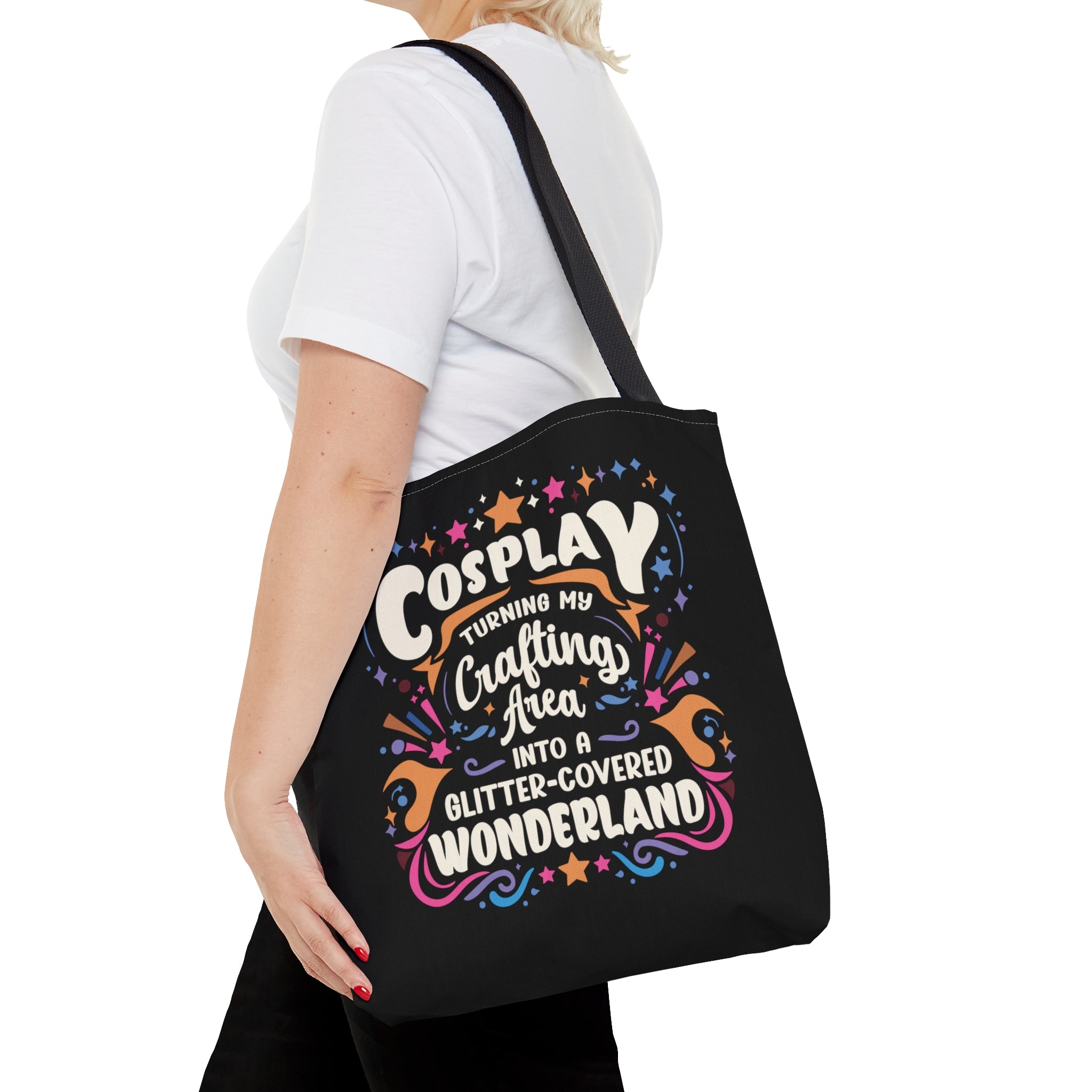 Cosplay Glitter-Covered Wonderland Tote Bag   