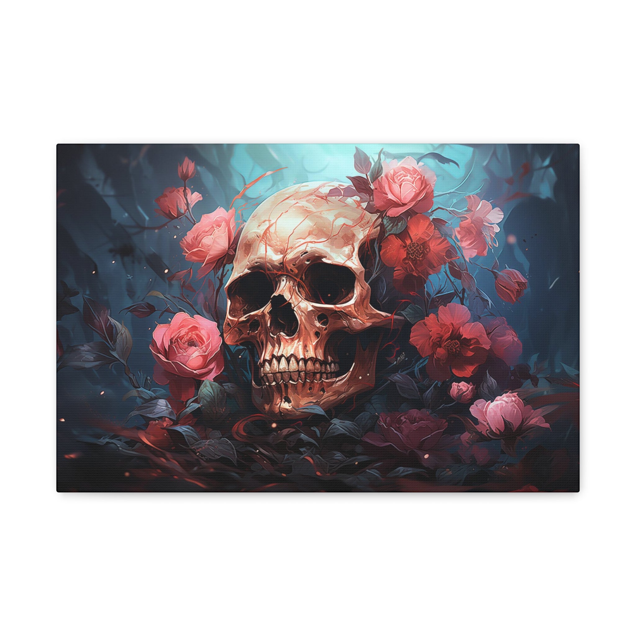 Skull & Roses Wall Art 18″ x 12″ 1.25" 