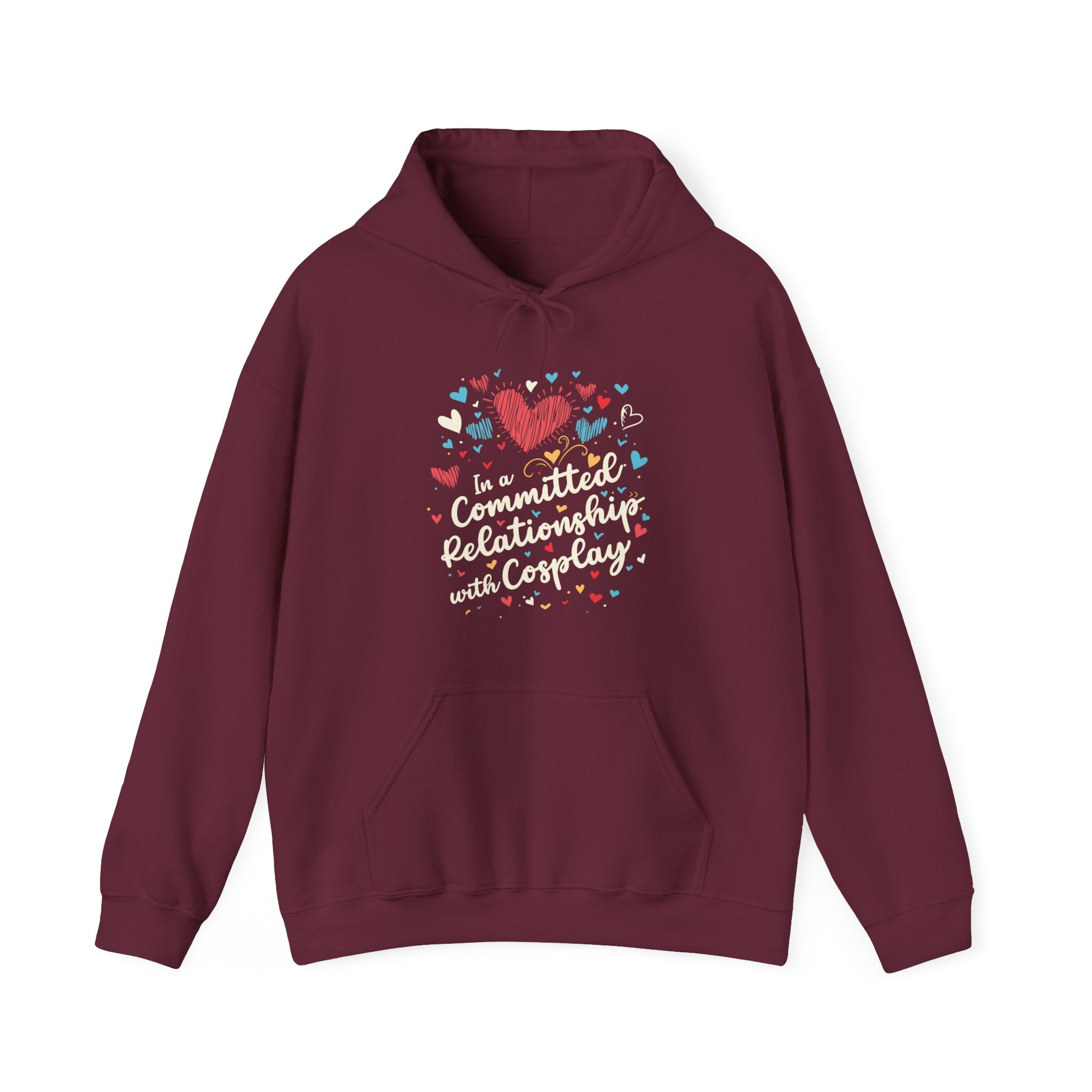 Unisex In a Committed Relationship with Cosplay Hoodie Maroon S 