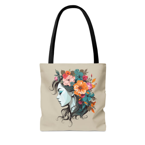 Flower Woman Tote Bag   