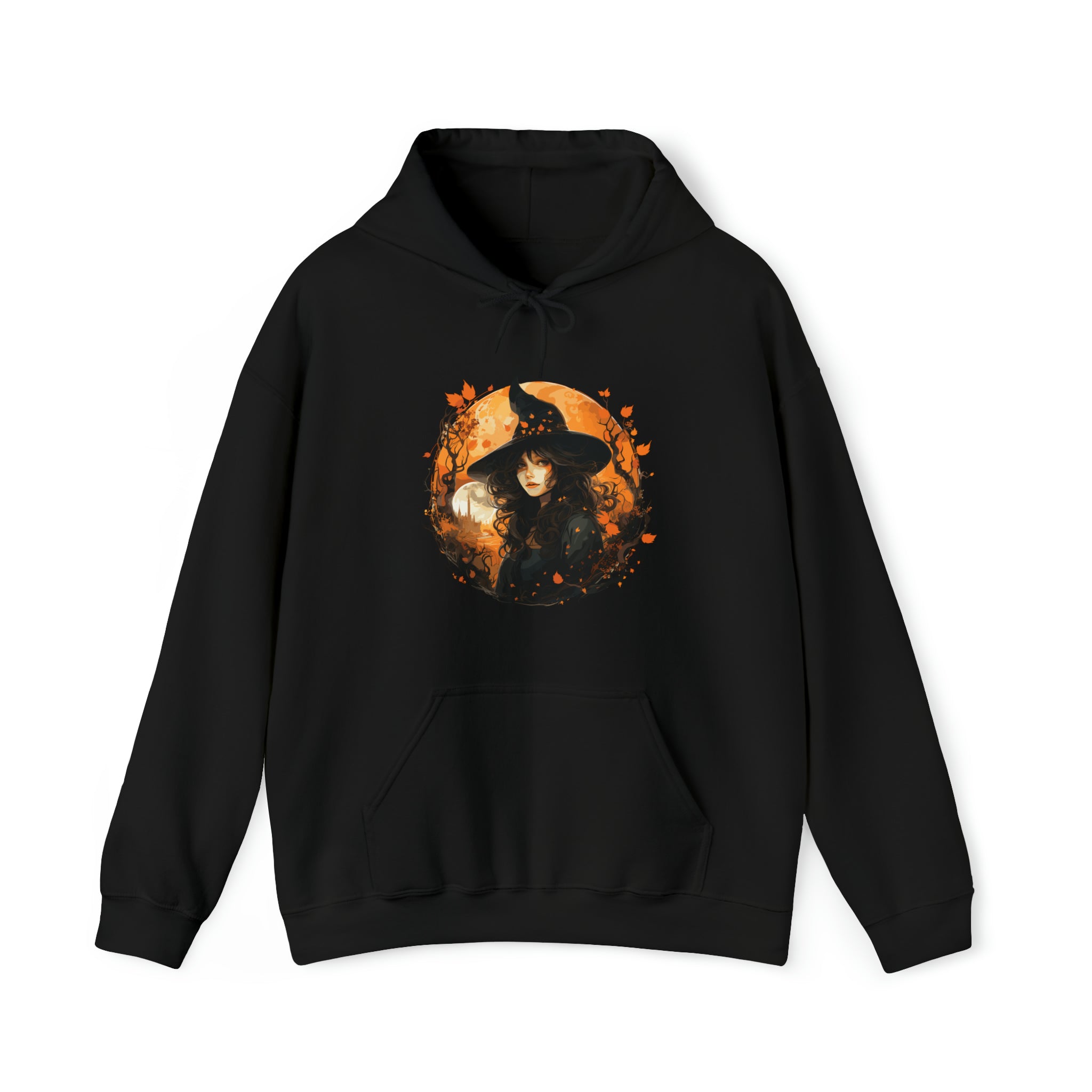 Unisex Autumn Witch Hoodie Black S 