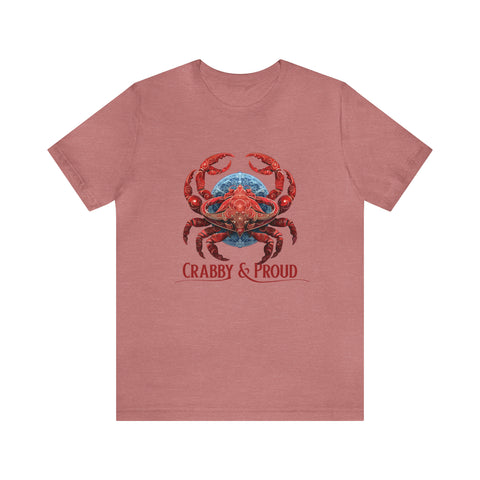 Unisex Cancer Crab T Shirt Heather Mauve S 