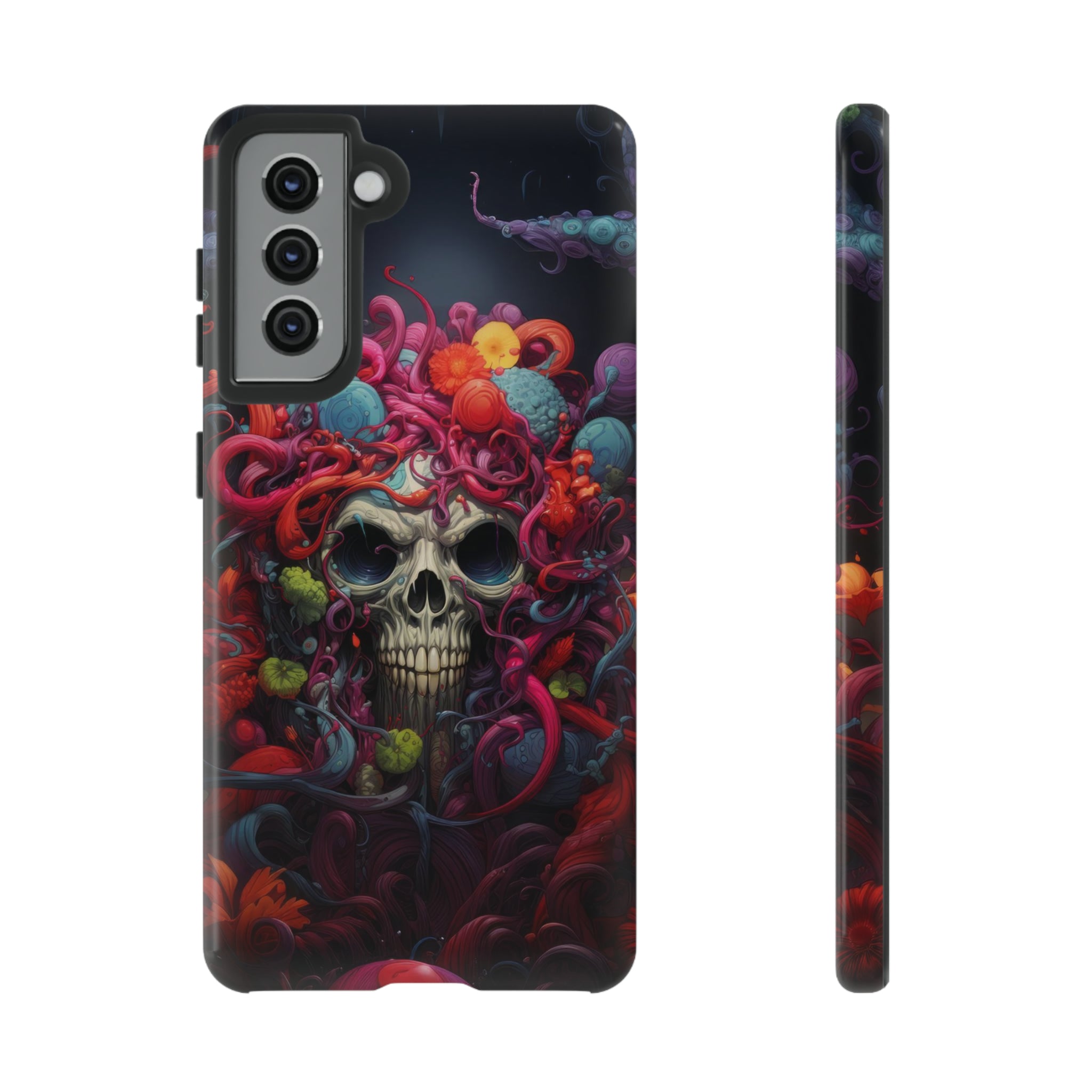 Psychedelic Skull & Tentacles Phone Case Samsung Galaxy S21 Glossy 