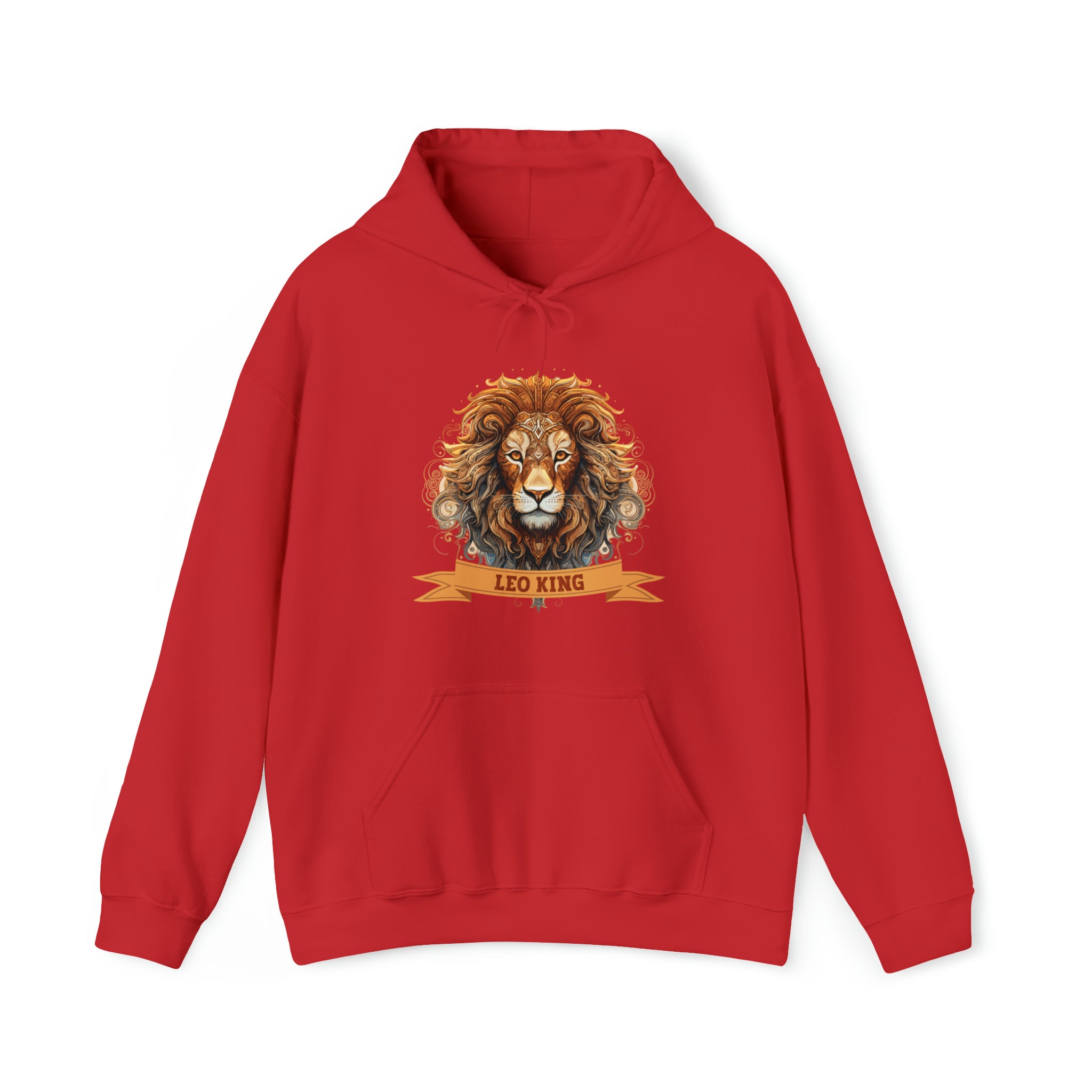 Mens Leo King Hoodie Red S 