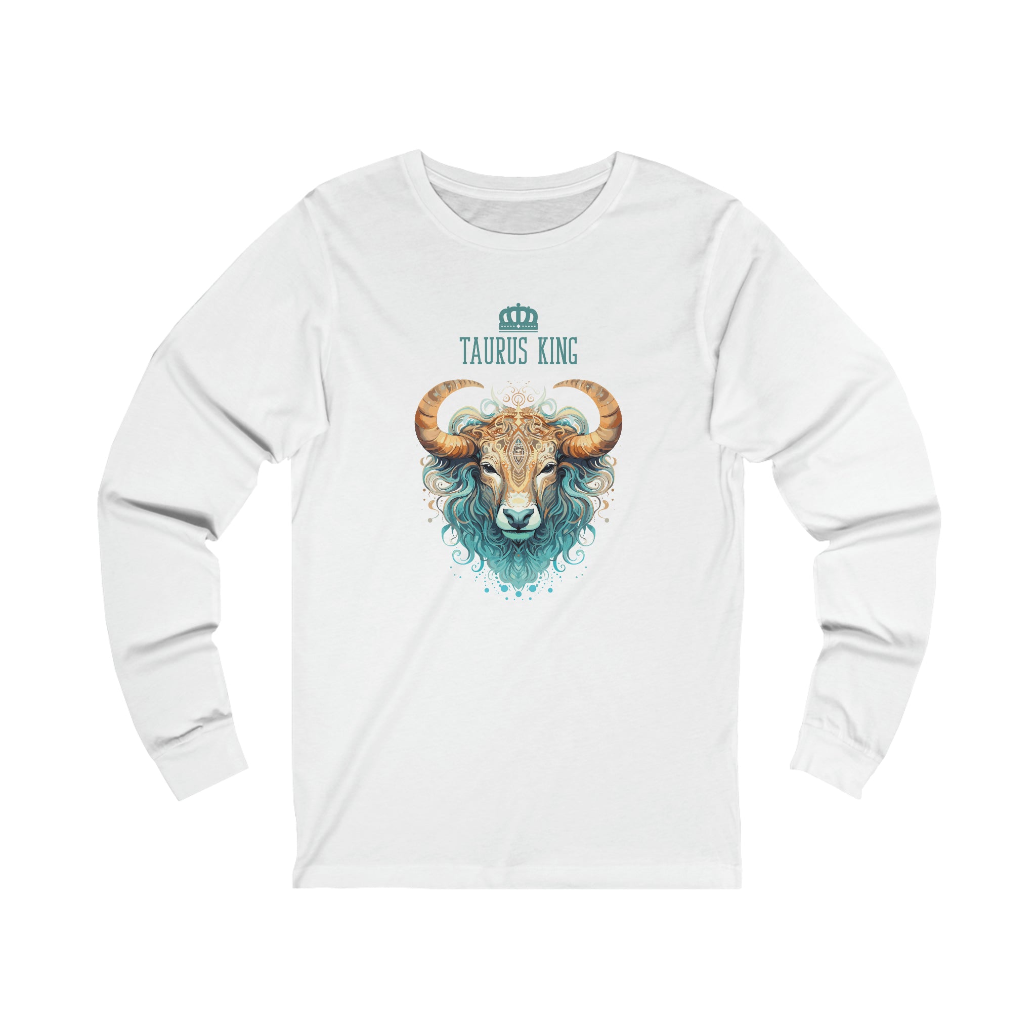 Mens Taurus King Long Sleeve T Shirt S White 