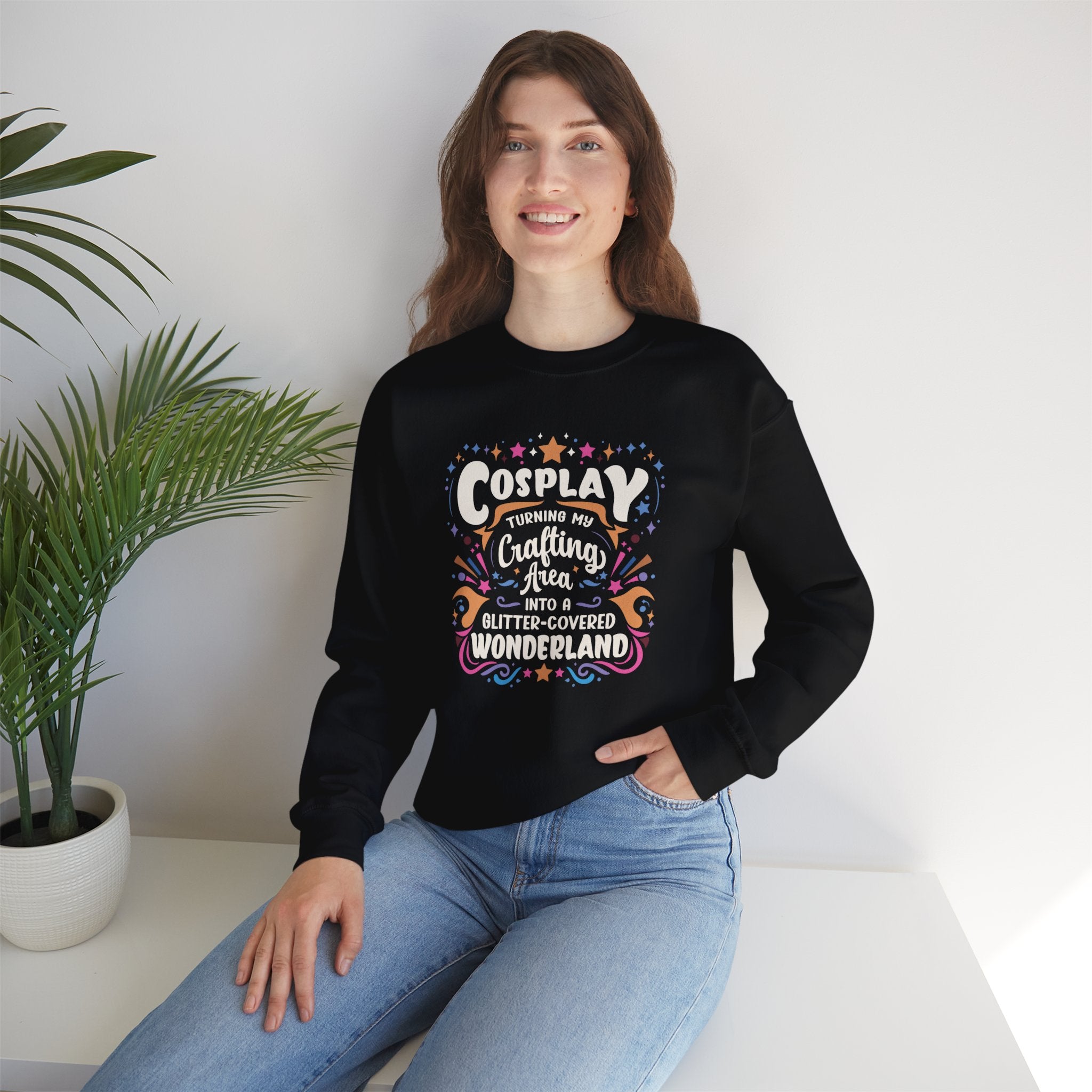 Unisex Cosplay Glitter-Covered Wonderland Sweatshirt   