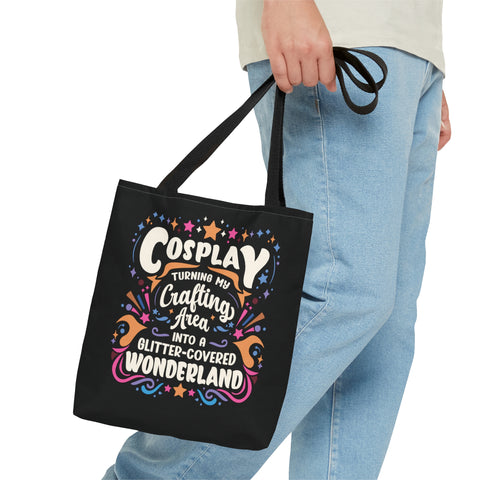 Cosplay Glitter-Covered Wonderland Tote Bag   