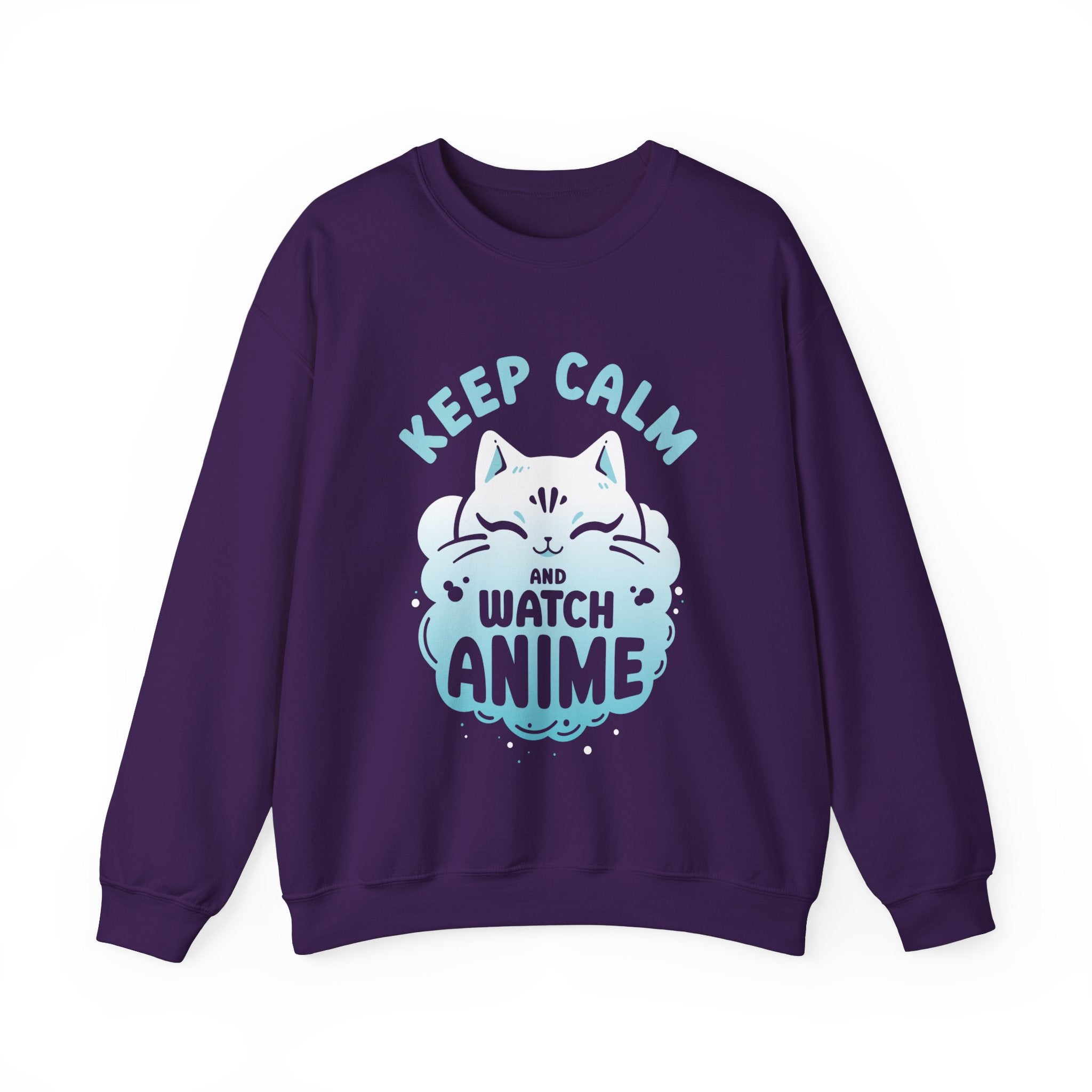 Unisex Keep Calm and Watch Anime Sweatshirt S Purple 