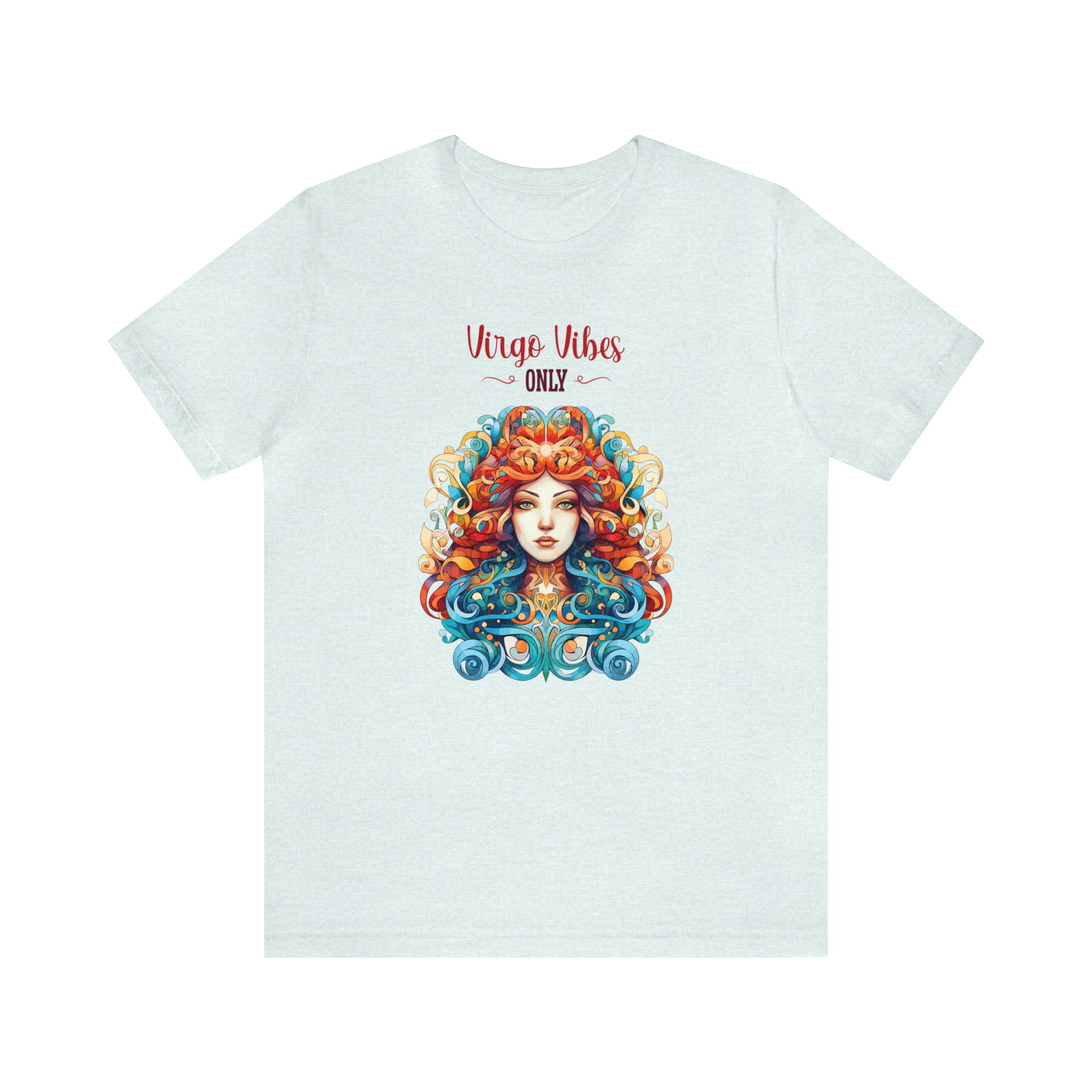 Unisex Virgo Vibes T Shirt Heather Ice Blue S 