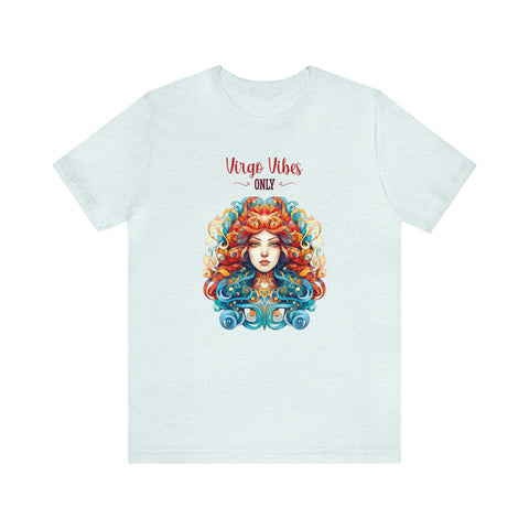 Unisex Virgo Vibes T Shirt Heather Ice Blue S 