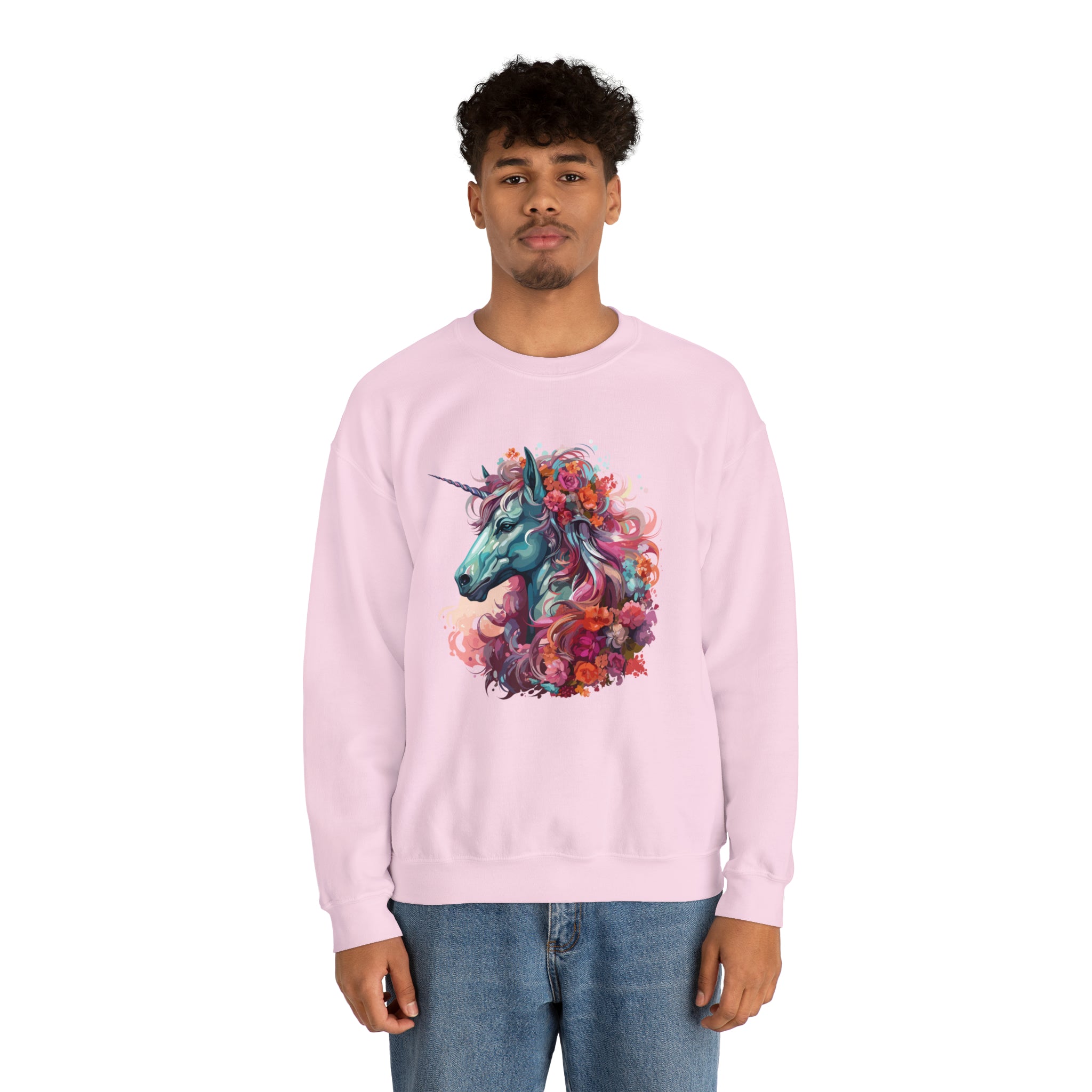 Unisex Unicorn Flowers Sweatshirt   