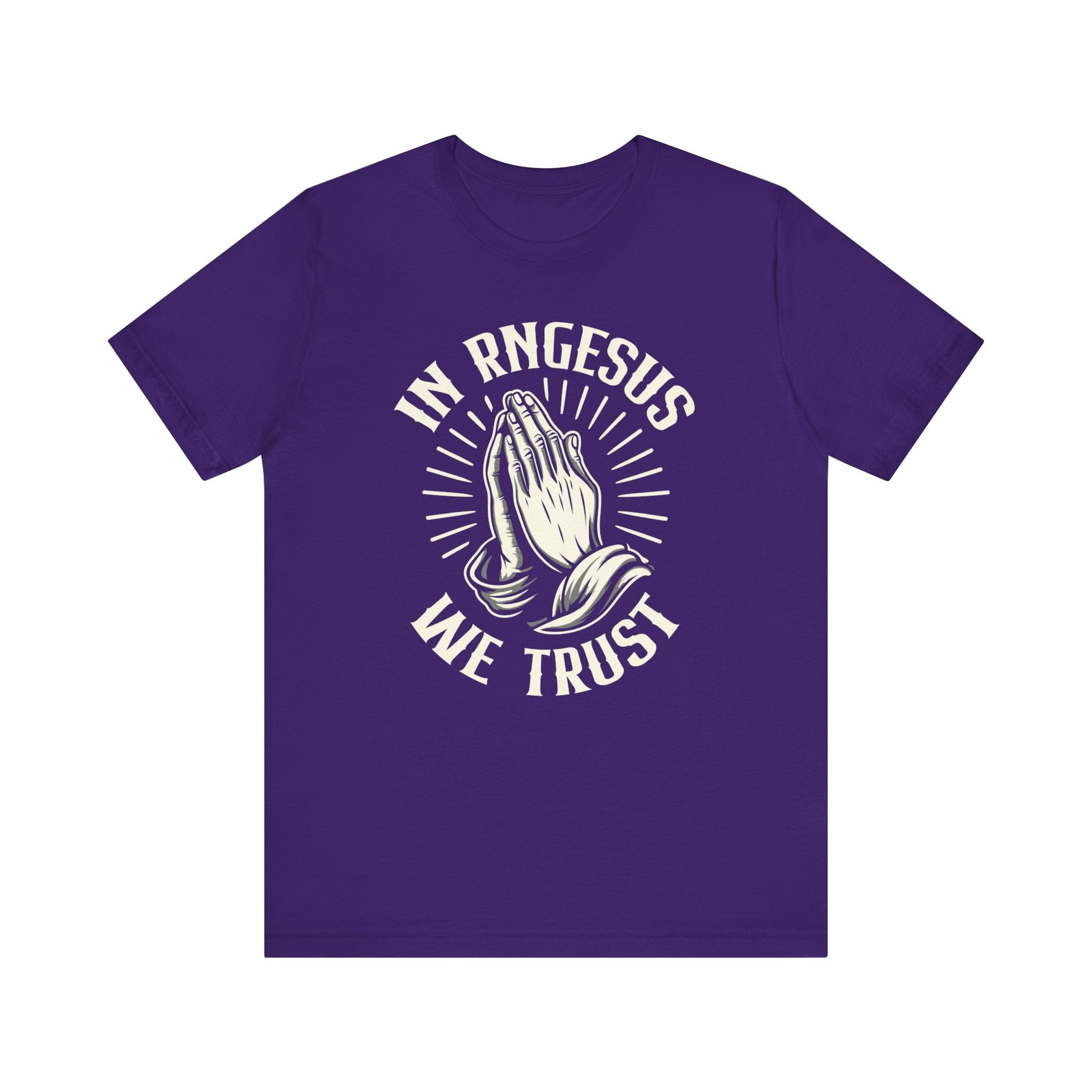 Unisex In RNGesus We Trust T Shirt Team Purple S 