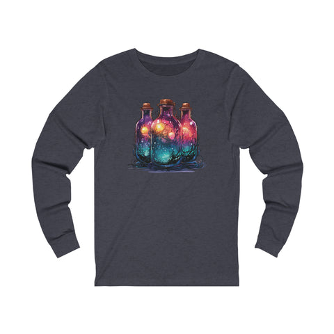 Unisex Dark Magic Bottles Long Sleeve T Shirt S Heather Navy 