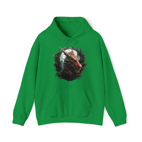 Unisex Dragon Face Hoodie Irish Green S 