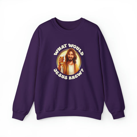 Unisex What Would Jesus Brew Beer Sweatshirt S Purple 