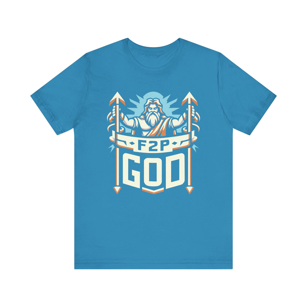 Unisex F2P God T Shirt Aqua S 