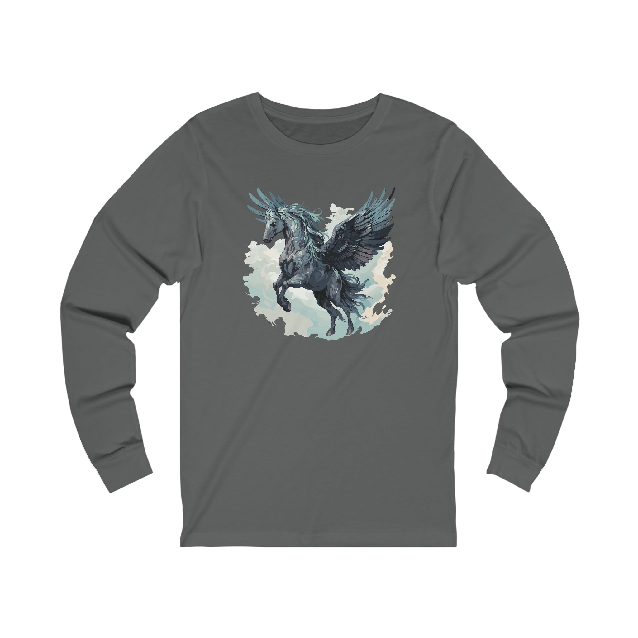 Unisex Majestic Pegasus Long Sleeve T Shirt S Asphalt 