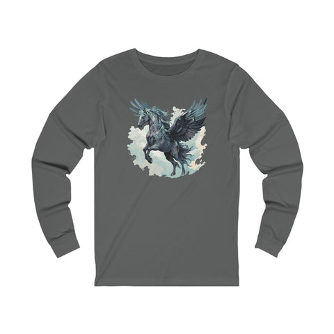 Unisex Majestic Pegasus Long Sleeve T Shirt S Asphalt 