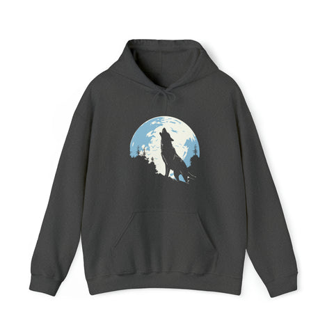 Unisex Howling Wolf Hoodie Dark Heather S 