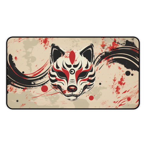 Kitsune Mask Desk Mat 12" × 22"  