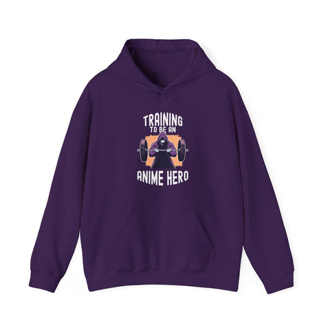 Unisex Training to be an Anime Hero Hoodie Purple S 