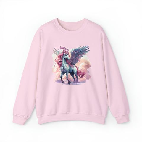 Unisex Pegasus Clouds Sweatshirt S Light Pink 